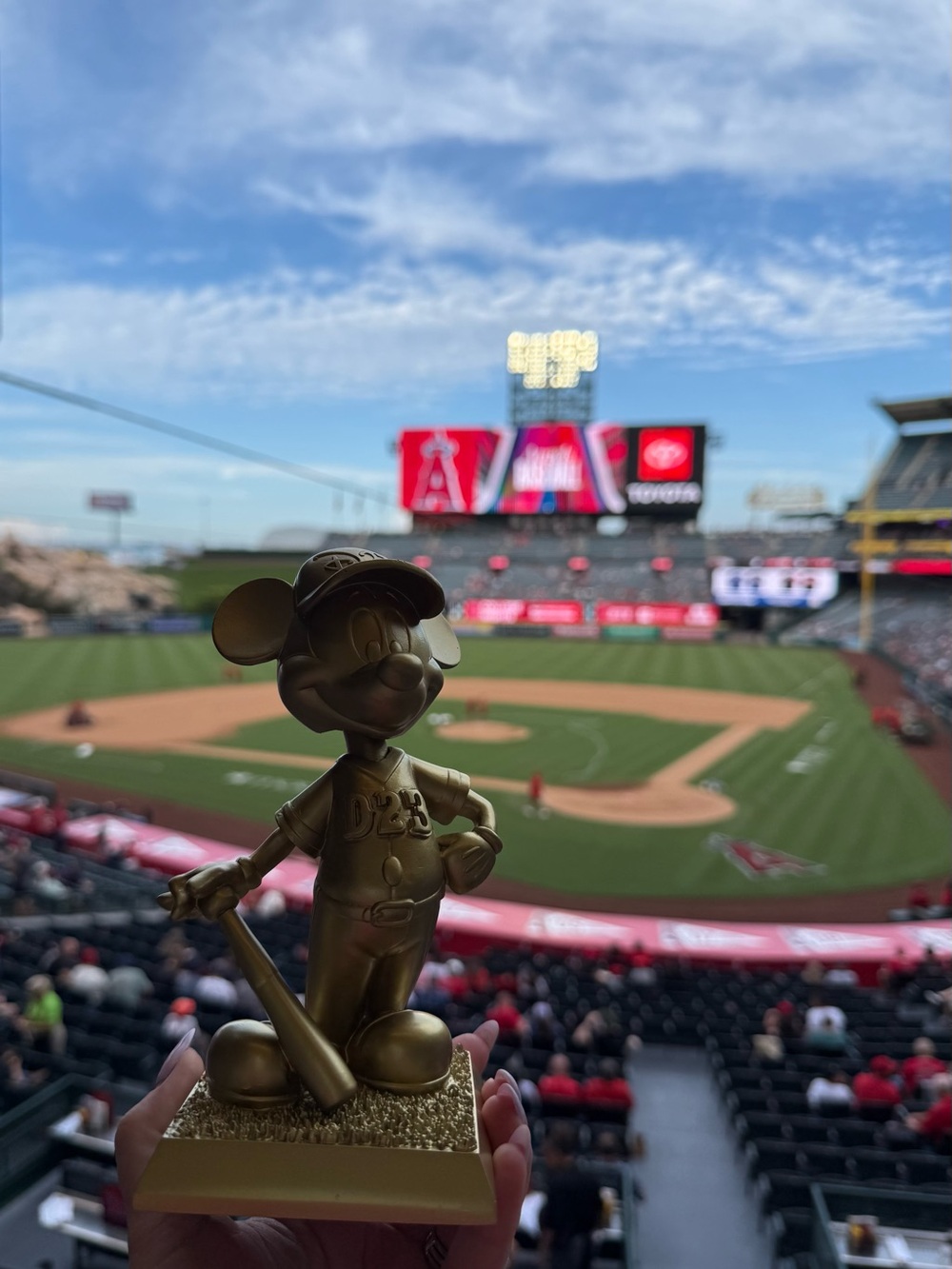 Rare Golden Mickey Mouse bobble head D23 Angels Stadium